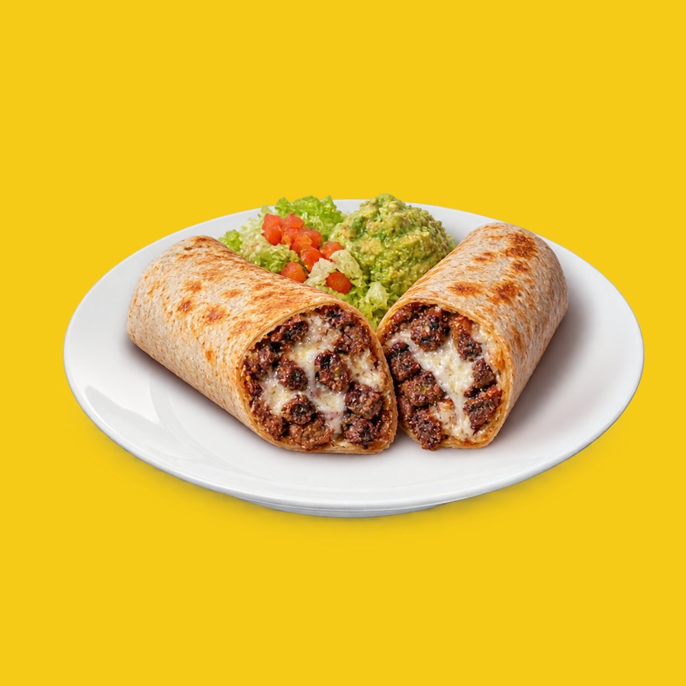 Burrito de costilla de res con queso
